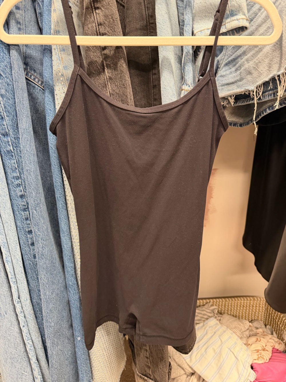 Aritzia Black Slim Spaghetti Strap Cami